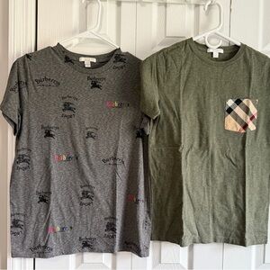 Burberry Kids Gray and Green T-Shirt Set